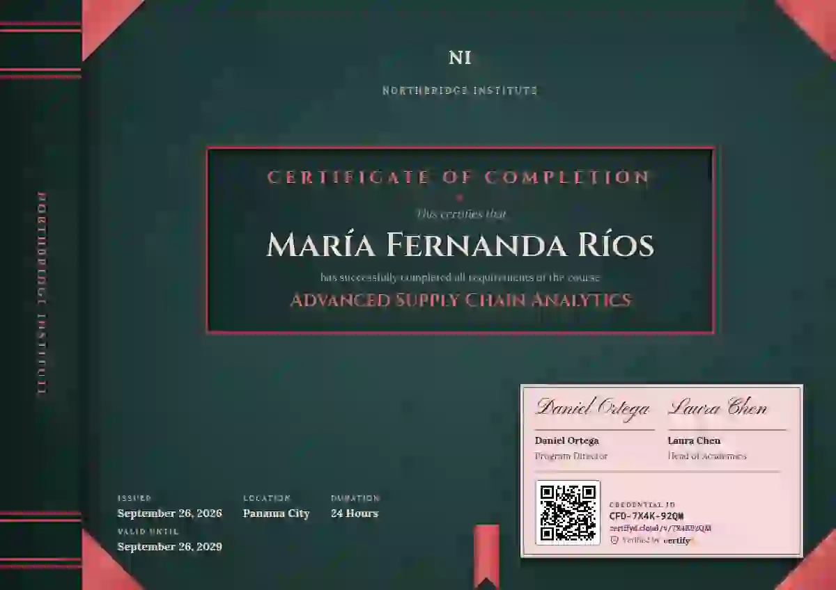 Bound Volume Scarlet course completion certificate template