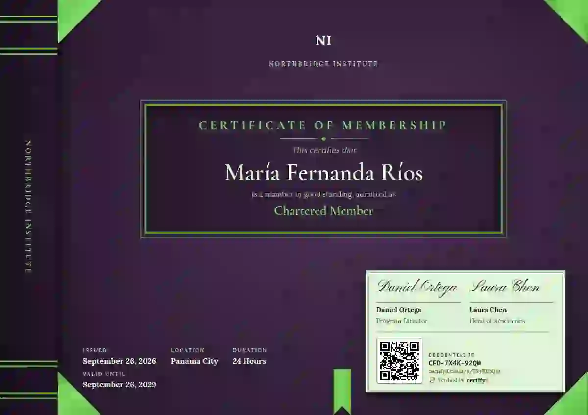 Bound Volume Soft Fern membership certificate template
