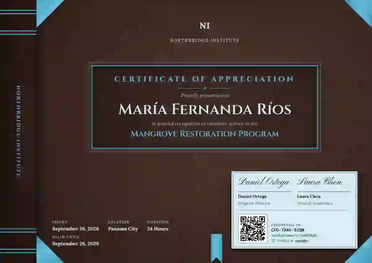 Bound Volume Cerulean volunteer appreciation certificate template