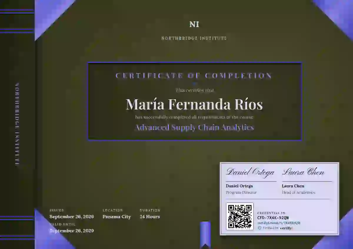 Plantilla de certificado Bound Volume Ultramarine de finalización de curso