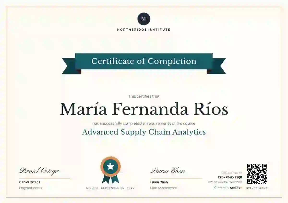 Ribbon Banner Teal course completion certificate template