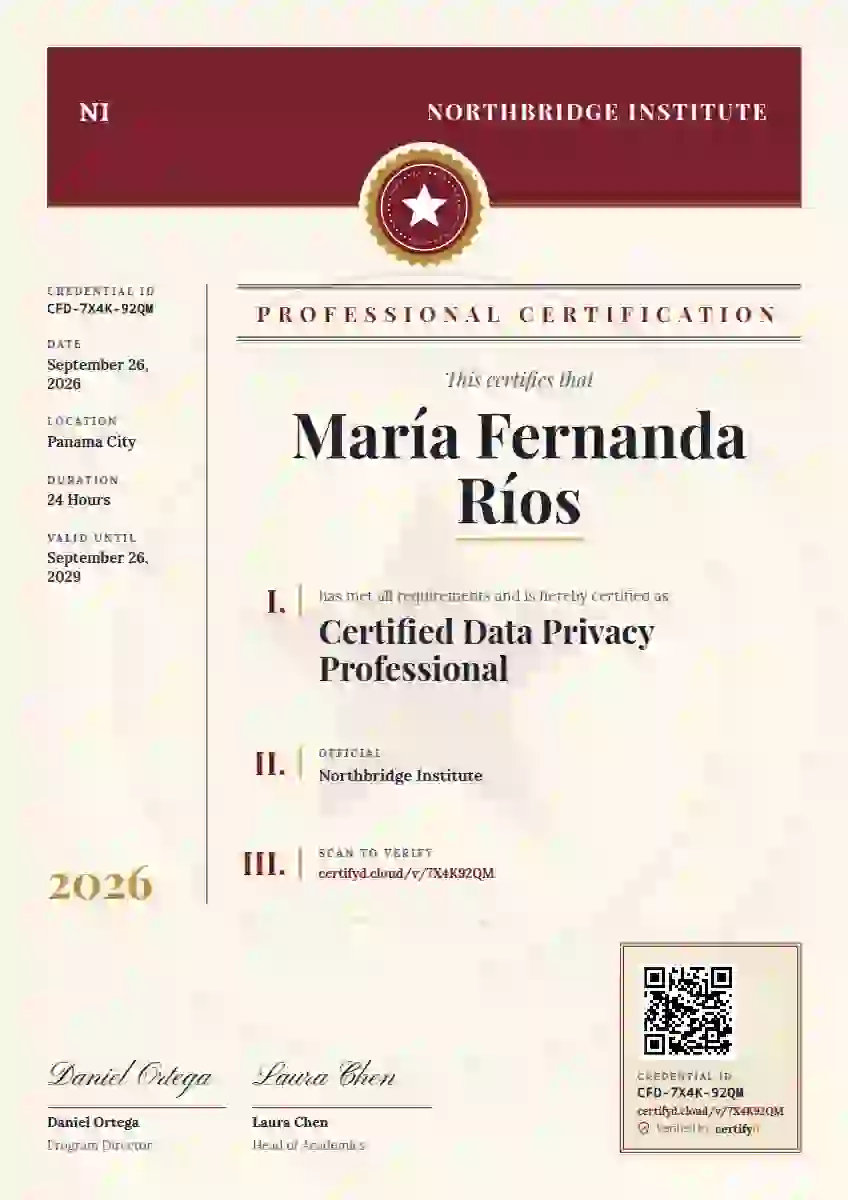 Decree Folio Ruby professional certification certificate template