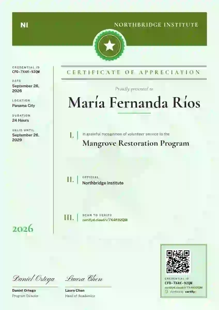 Decree Folio Lime volunteer appreciation certificate template