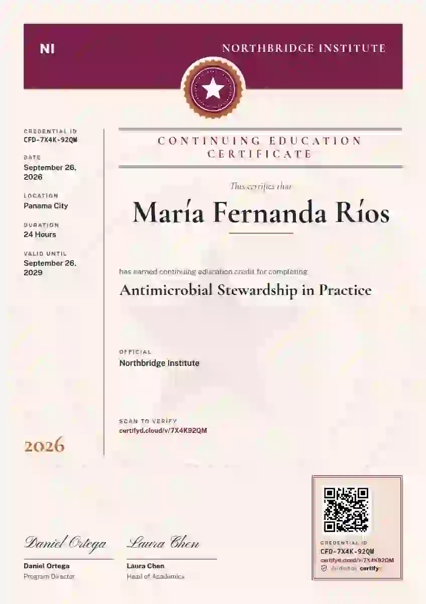 Decree Folio Raspberry continuing education certificate template