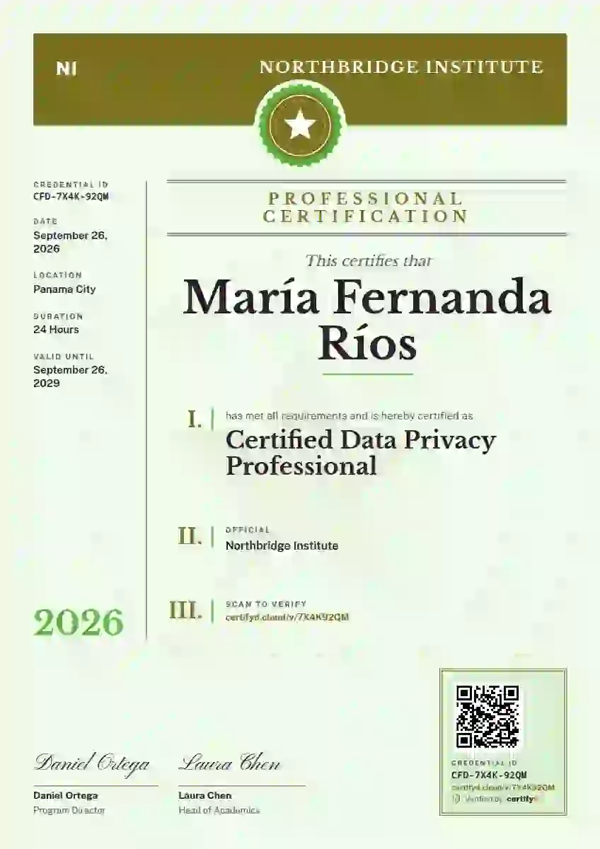 Decree Folio Marigold professional certification certificate template