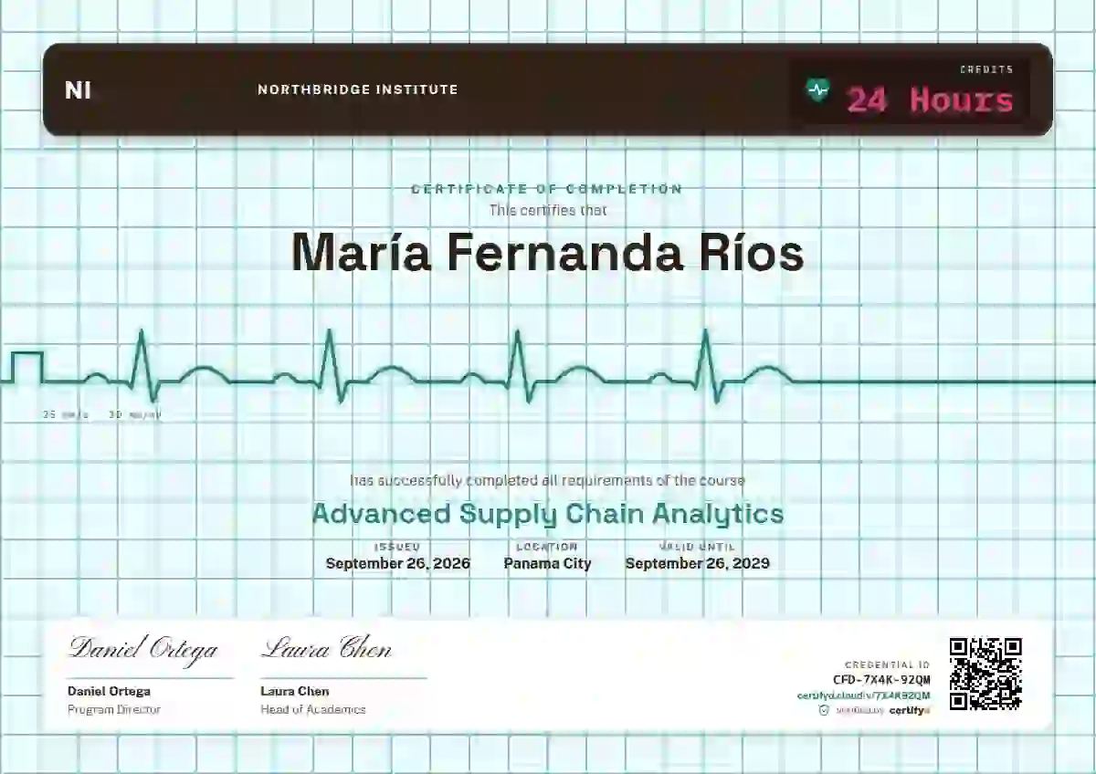 ECG Paper Seafoam course completion certificate template