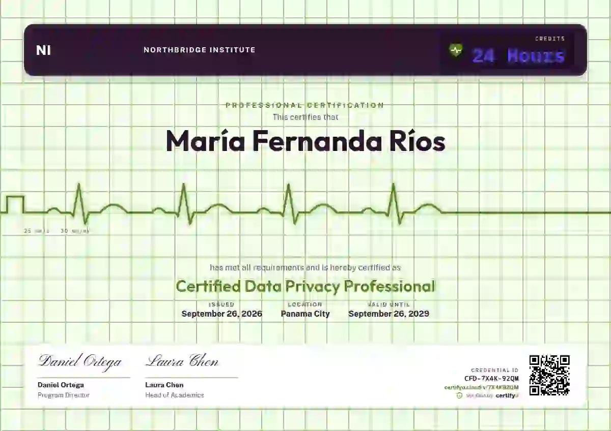 Plantilla de certificado ECG Paper Lime de certificación profesional