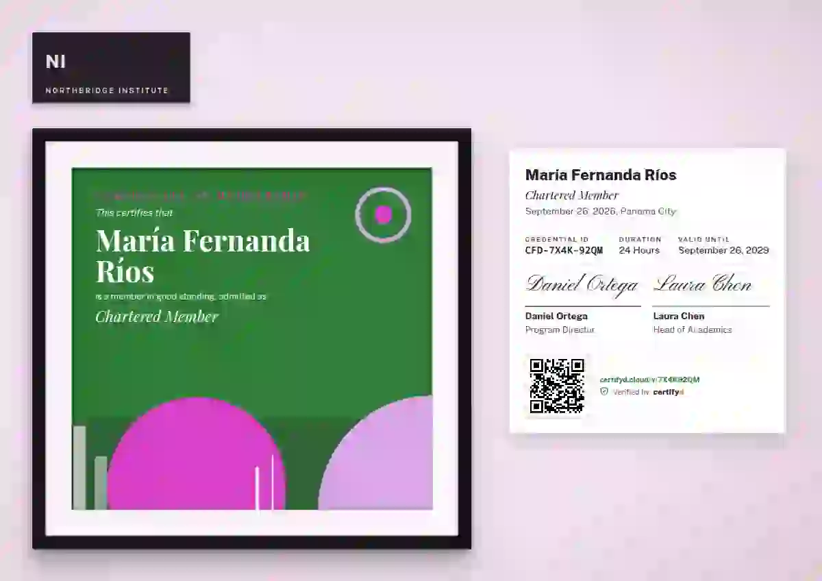 Gallery Placard Meadow membership certificate template