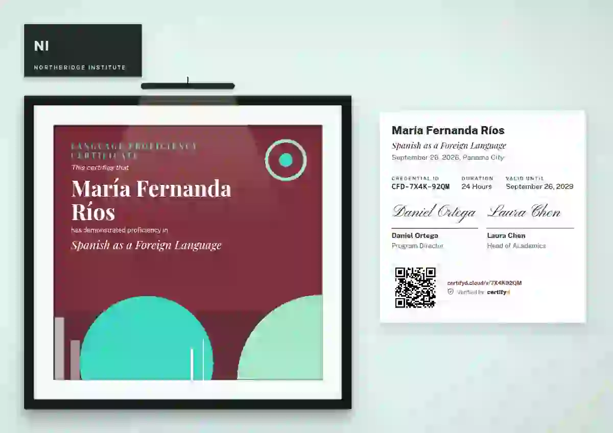 Gallery Placard Ruby language proficiency certificate template