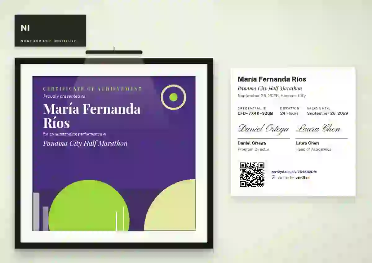 Gallery Placard Violet sports certificate template