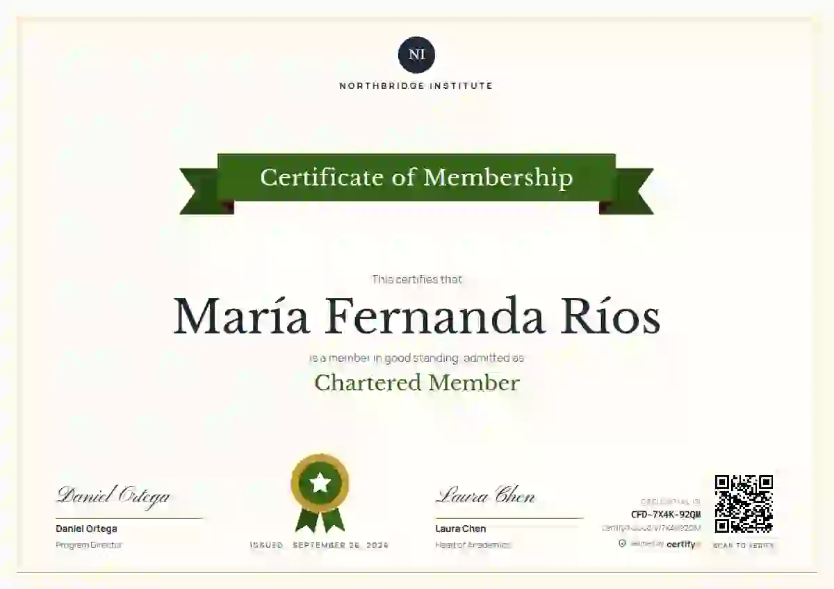 Ribbon Banner Olive membership certificate template