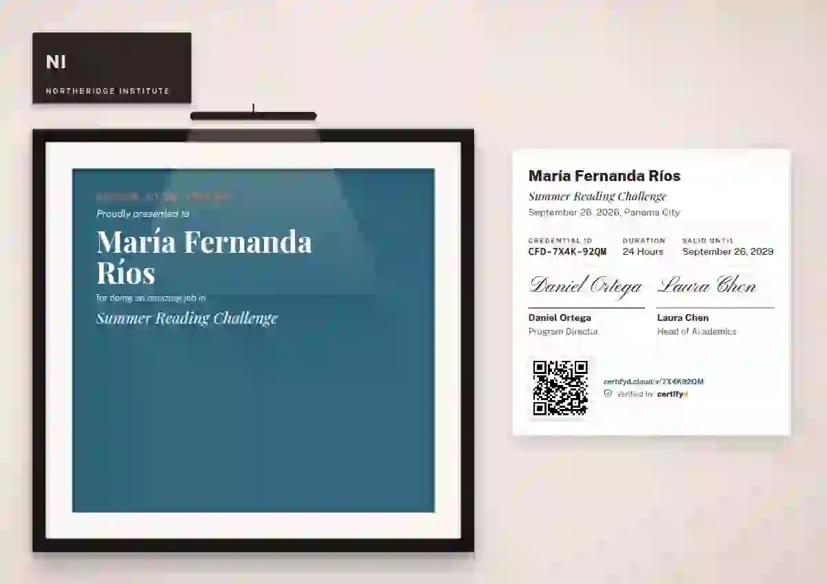 Gallery Placard Cerulean school and kids certificate template