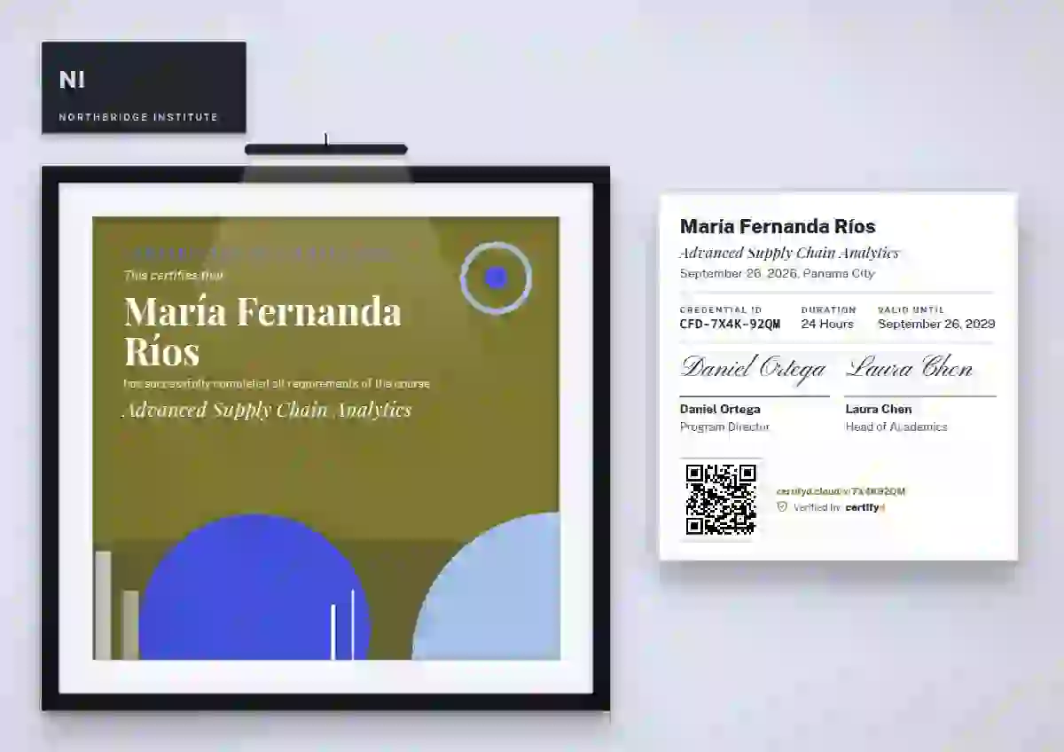 Plantilla de certificado Gallery Placard Marigold de finalización de curso
