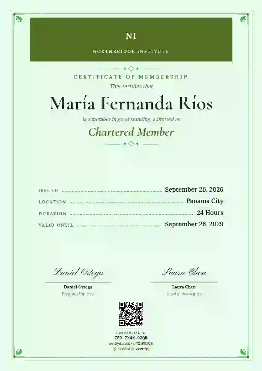 Menu Card Lime membership certificate template