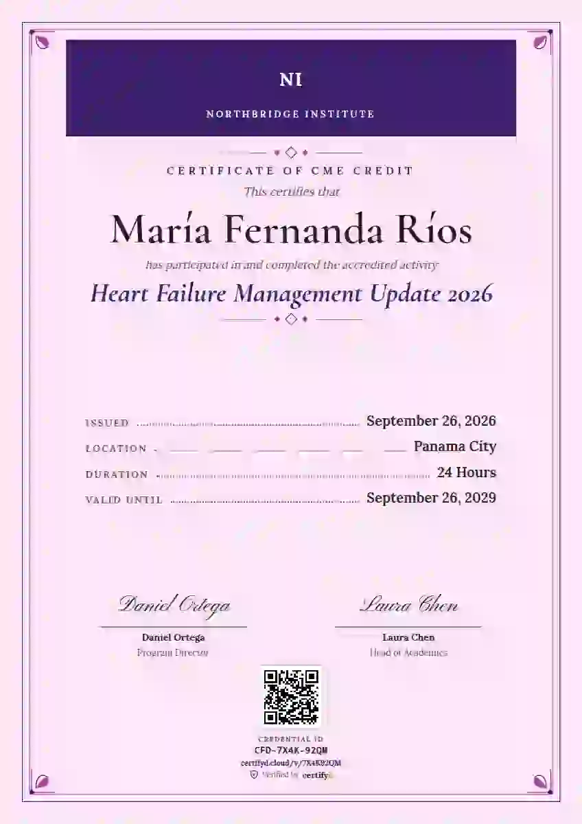 Menu Card Violet healthcare and cme certificate template