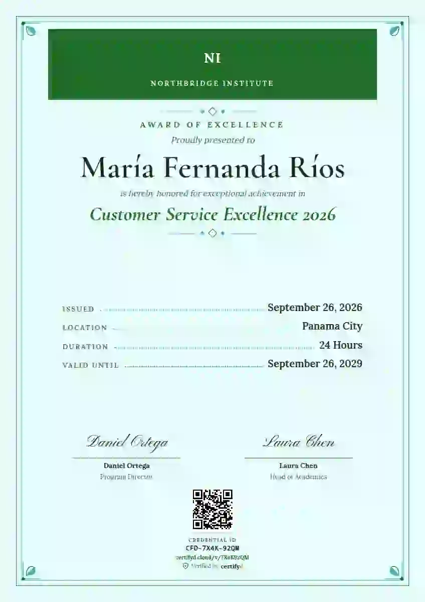 Plantilla de certificado Menu Card Meadow de premios y logros