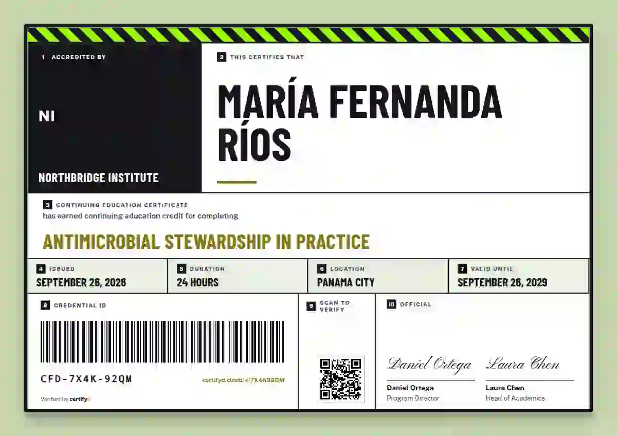 Pallet Label Marigold continuing education certificate template