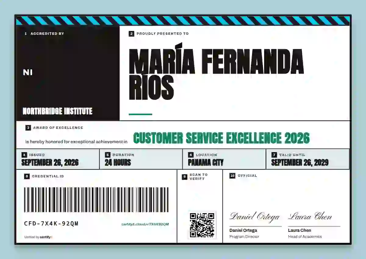 Plantilla de certificado Pallet Label Seafoam de premios y logros