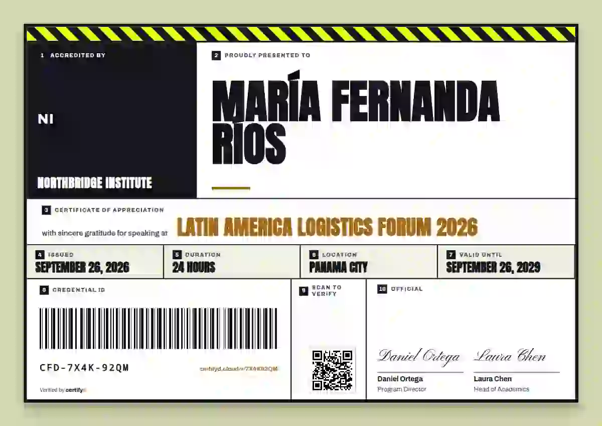 Pallet Label Amber conference speaker certificate template