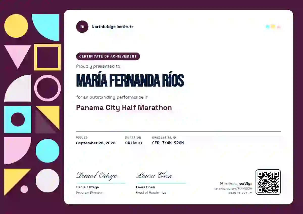 Geometric Magenta sports certificate template