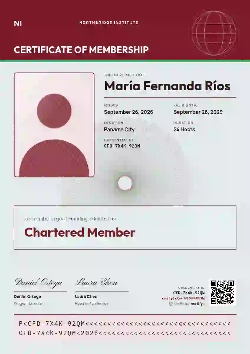 Passport Page Ruby membership certificate template