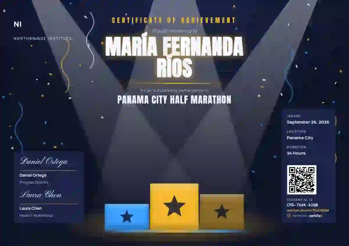 Podium Stage Amber sports certificate template