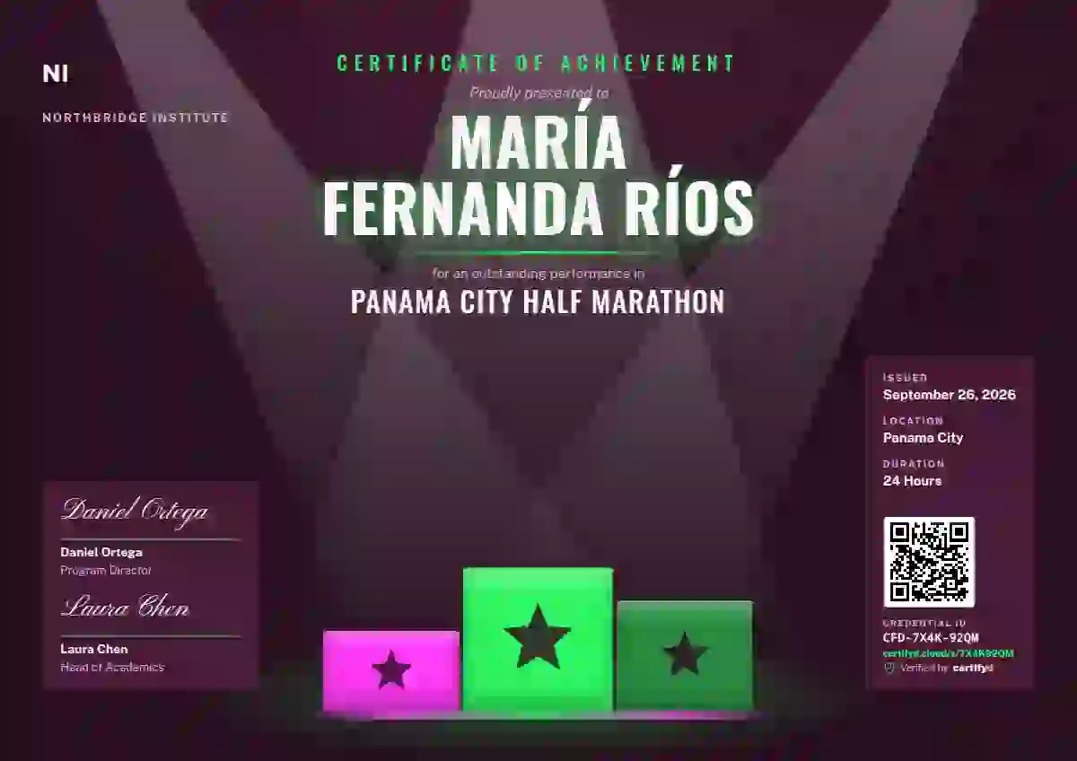 Podium Stage Meadow sports certificate template