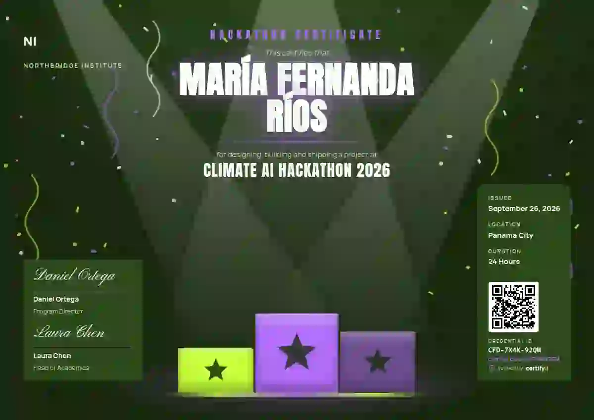 Podium Stage Amethyst hackathon certificate template