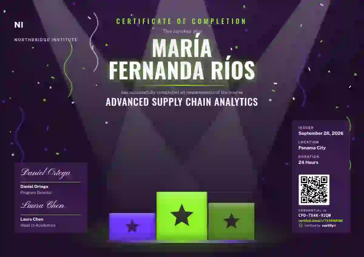 Podium Stage Fern course completion certificate template