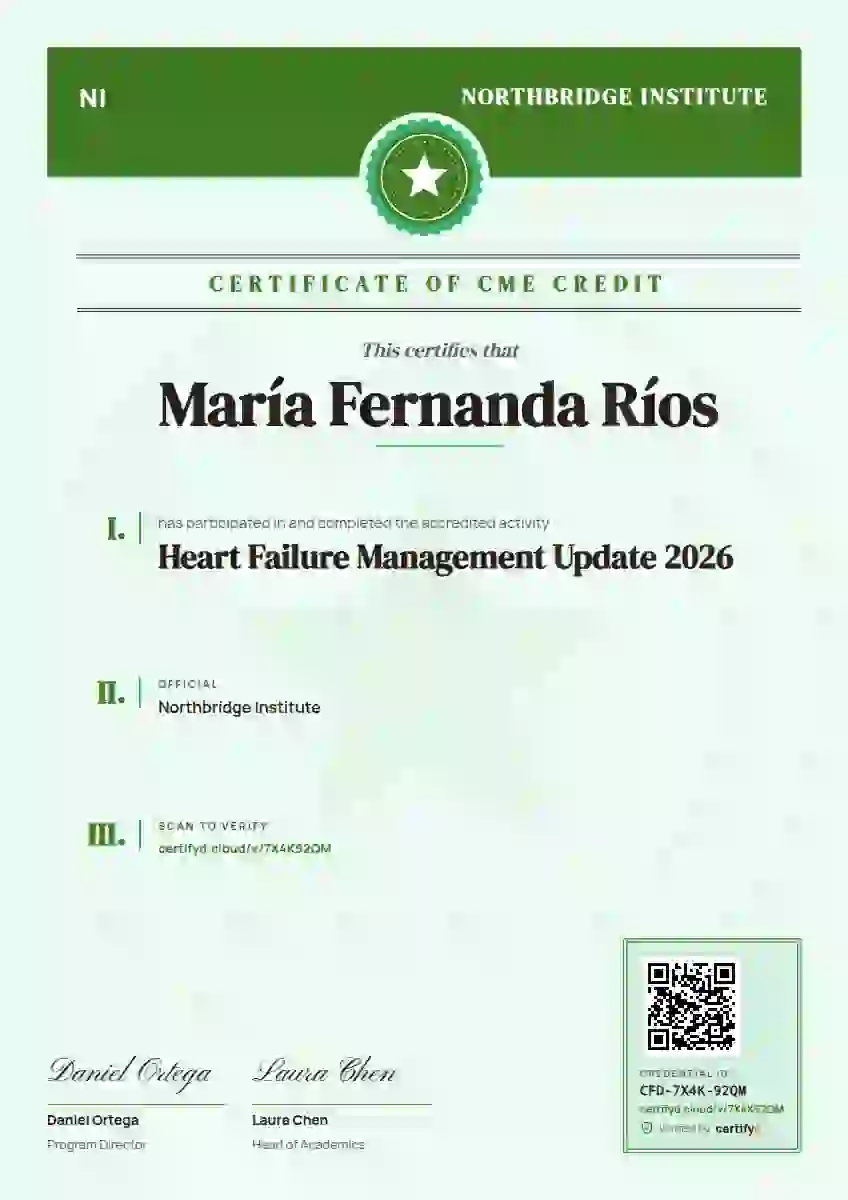 Decree Folio Fern No Margin Column healthcare and cme certificate template