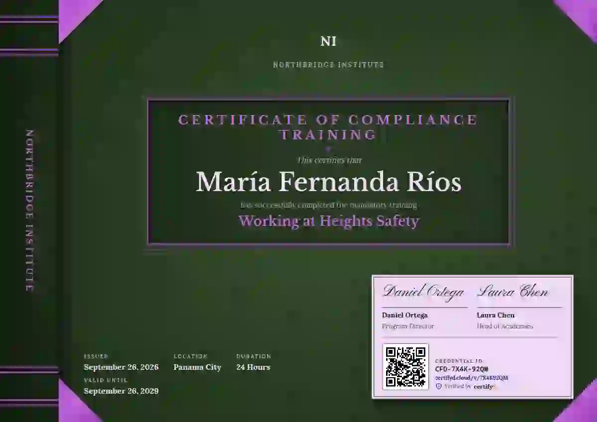 Bound Volume Orchid No Ribbon compliance and safety certificate template