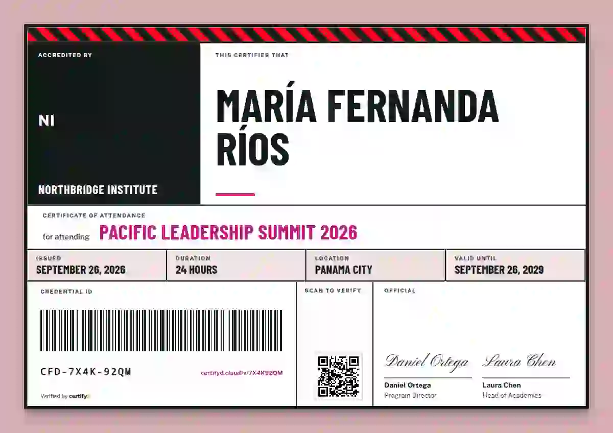 Plantilla de certificado Pallet Label Raspberry No Cell Numbers de asistencia a eventos