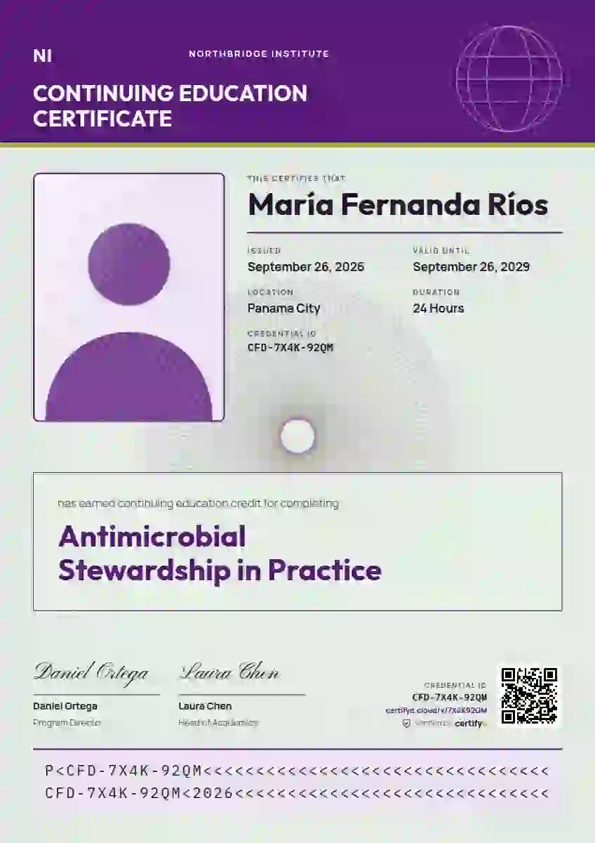 Passport Page Orchid No Visa Stamp continuing education certificate template