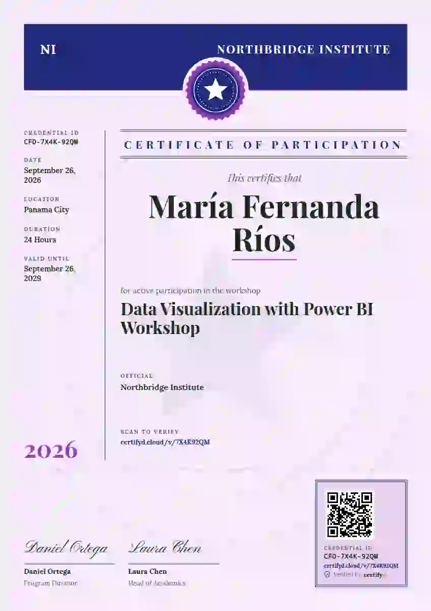 Decree Folio Ultramarine No Clause Numerals webinar and workshop certificate template