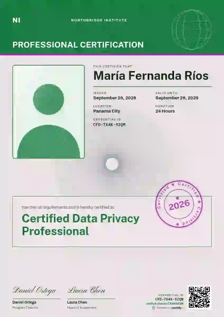 Passport Page Jade No Machine Zone professional certification certificate template