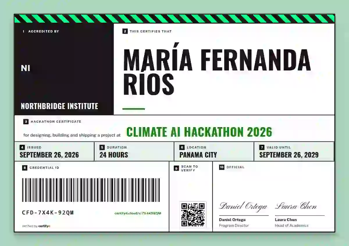Pallet Label Meadow Thin Frame hackathon certificate template