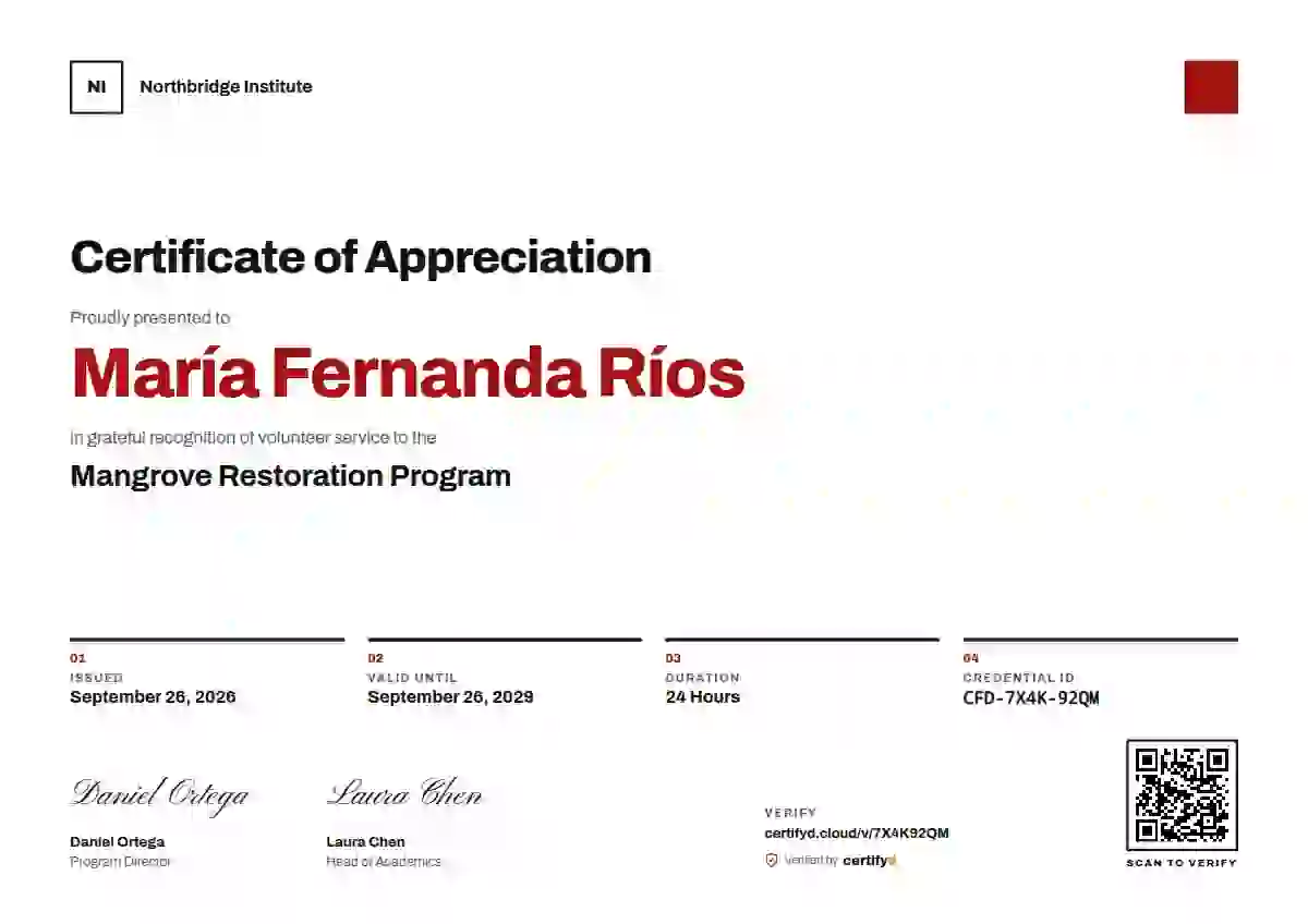 Plantilla de certificado Swiss Grid Red de reconocimiento a voluntarios