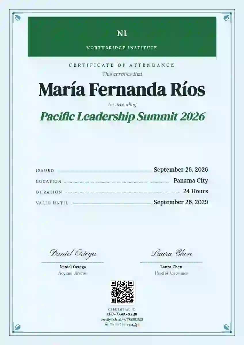 Menu Card Jade No Flourish event attendance certificate template
