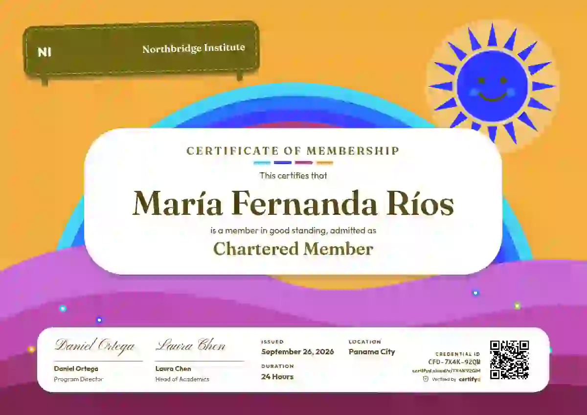 Rainbow Hills Soft Marigold No Clouds membership certificate template