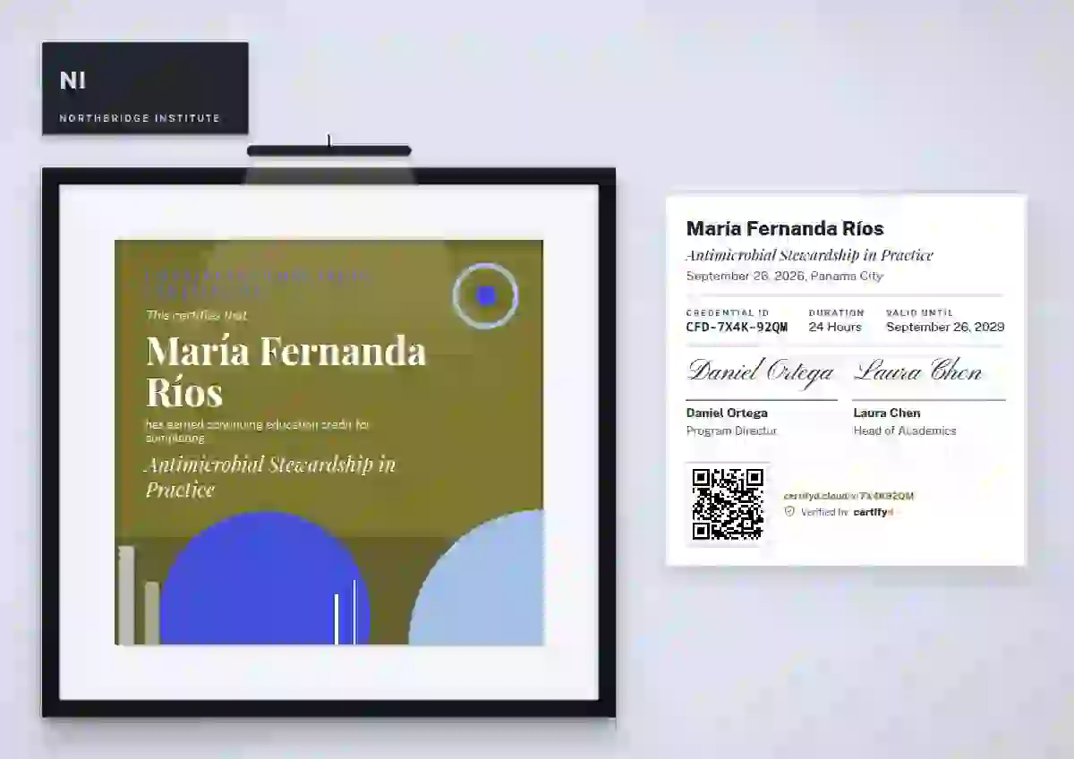 Plantilla de certificado Gallery Placard Marigold Wide Mat de educación continua