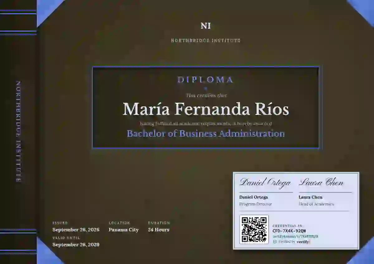 Bound Volume Sapphire No Ribbon academic diploma certificate template