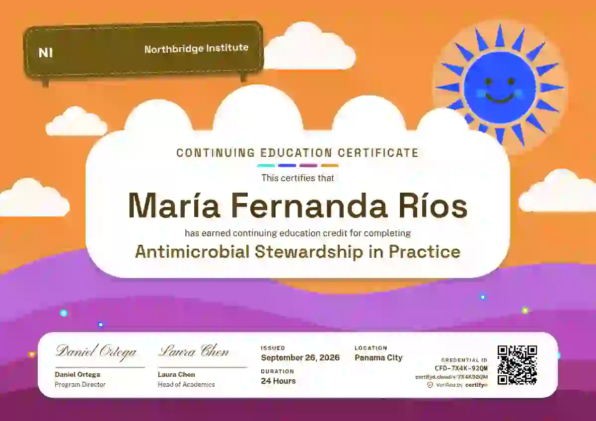 Plantilla de certificado Rainbow Hills Marigold No Rainbow de educación continua
