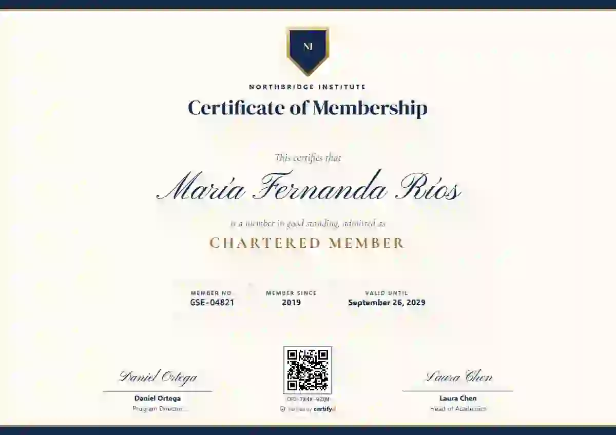 Crest membership certificate template