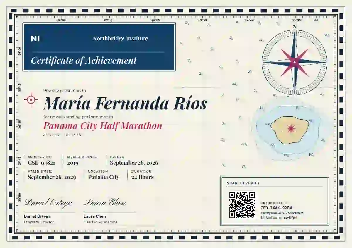 Plantilla de certificado Nautical Chart de deportes