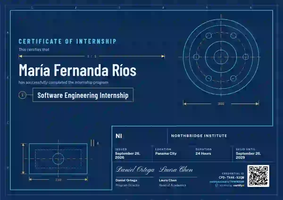 Workshop Blueprint internship certificate template