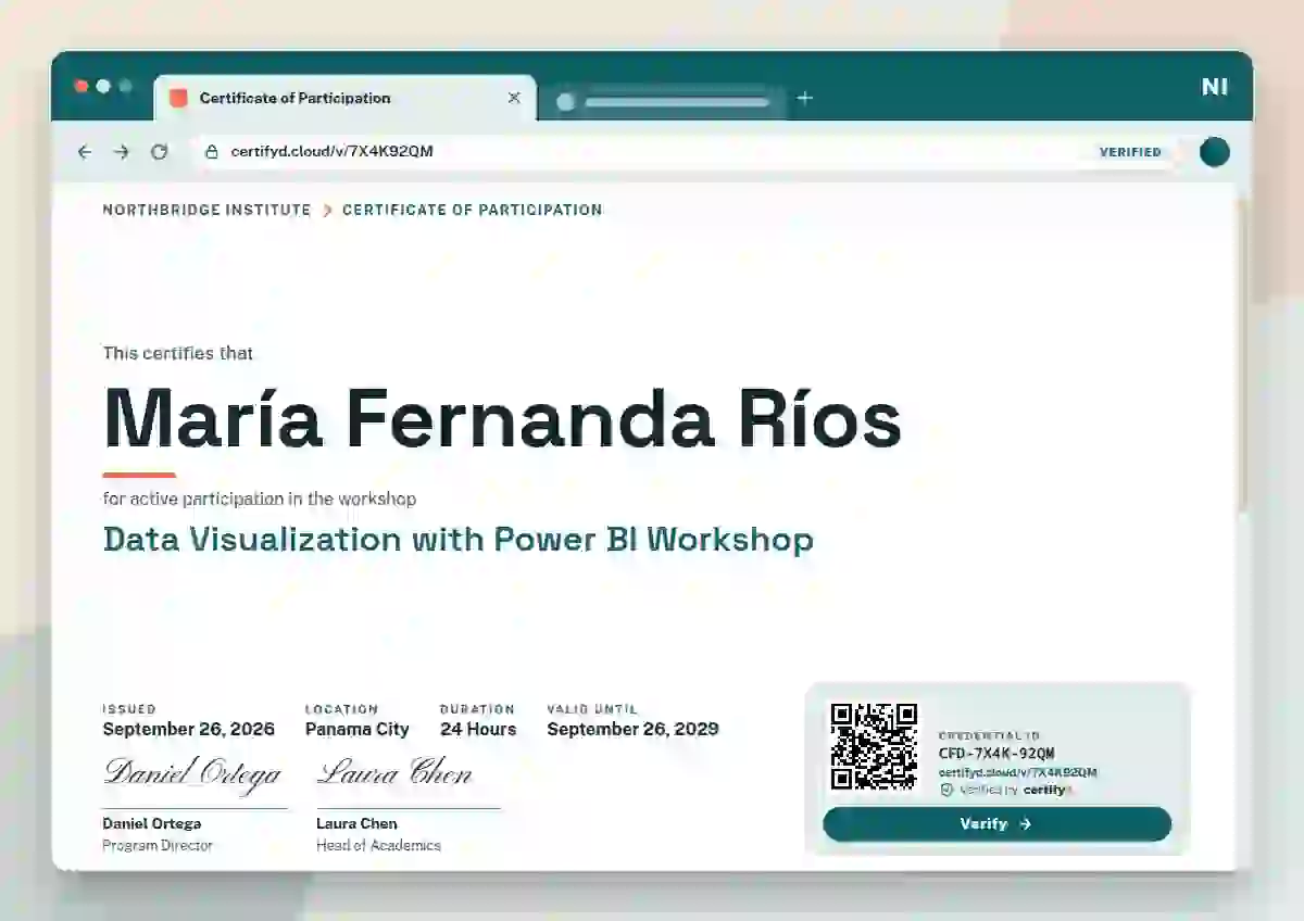 Browser Window webinar and workshop certificate template