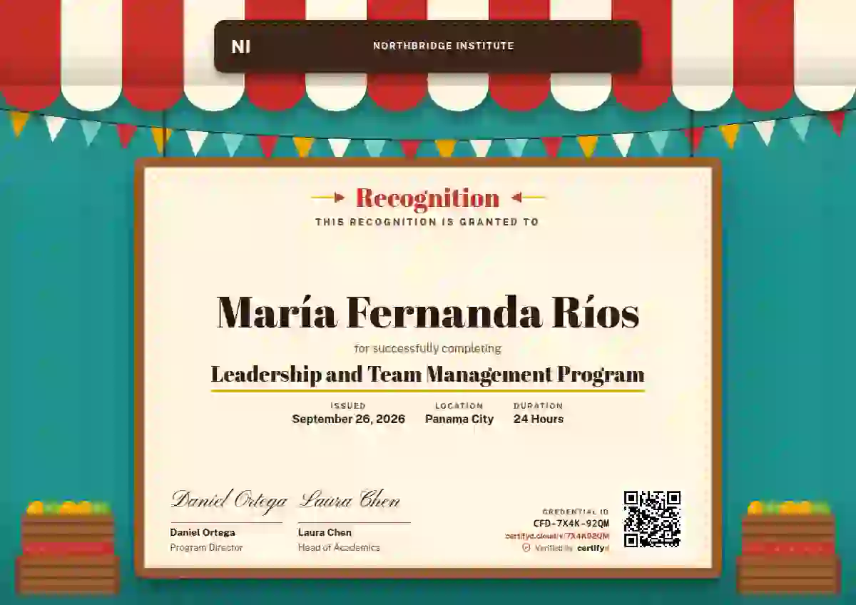 Plantilla de certificado Market Awning de latinoamérica
