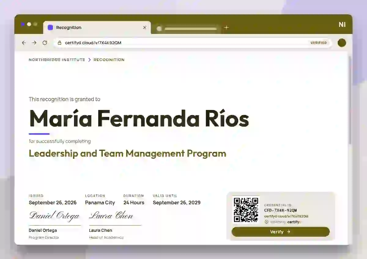 Browser Window Marigold latin america certificate template