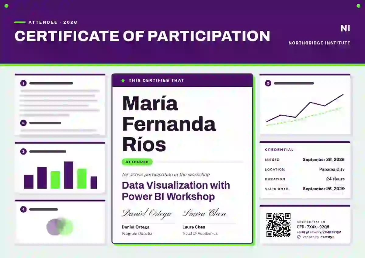 Plantilla de certificado Poster Session Orchid de webinar y taller