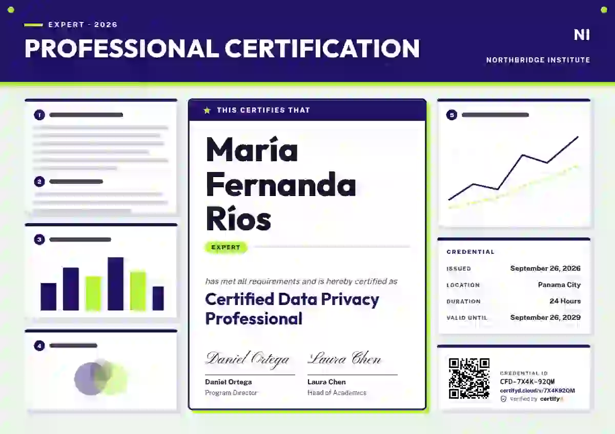Poster Session Violet professional certification certificate template